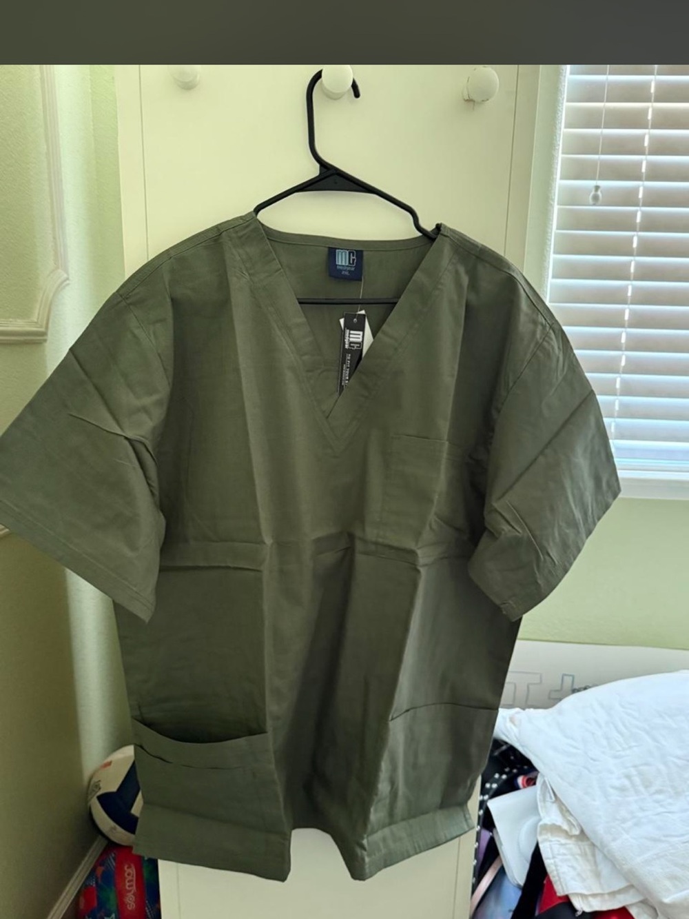 Medgear Olive Green Scrub Set with Elastic Waist